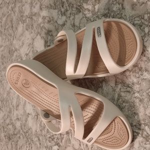 CROCS cream sandals